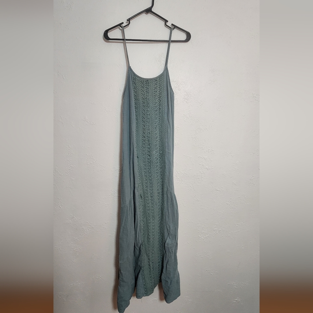 Boho Maxi Dress in Soft Teal